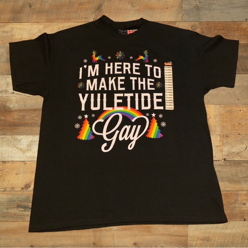 Here To Make The Yuletide Gay Funny Queer Pride LGBTQ Tank Shirt Cute Christmas